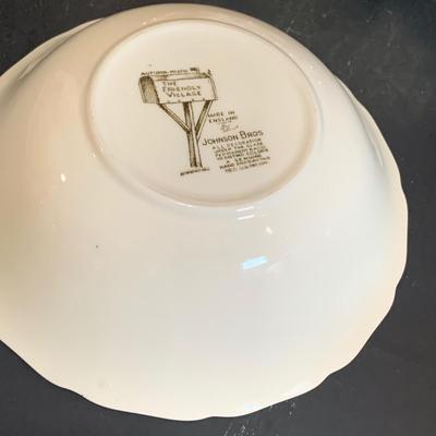 LOT:183: Johnson Brothers, Uranium Glass, Shaffordshire Ironstone, Libbey California Glasses, Franciscan Tea Pot and Butter Dish and More