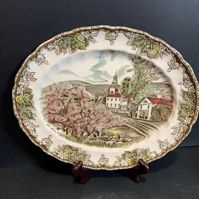 LOT:183: Johnson Brothers, Uranium Glass, Shaffordshire Ironstone, Libbey California Glasses, Franciscan Tea Pot and Butter Dish and More