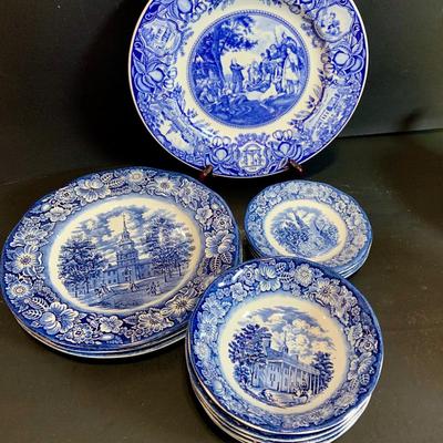 LOT:183: Johnson Brothers, Uranium Glass, Shaffordshire Ironstone, Libbey California Glasses, Franciscan Tea Pot and Butter Dish and More