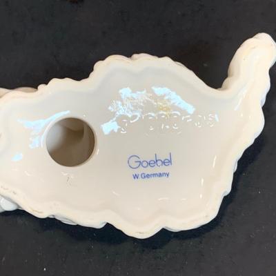 LOT:185: Set of (2) Goebel Kittens and Hummel Music Box, Mini Plate Needlepoint and More