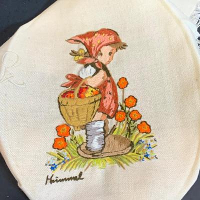 LOT:185: Set of (2) Goebel Kittens and Hummel Music Box, Mini Plate Needlepoint and More