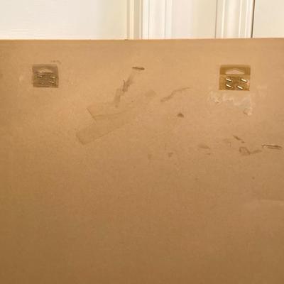 LOT 219: Mid-Century Modern Art, Orange Peg Leg Foot Stool (Babcock Phillips Corporation) and Circle / Dot Fabric