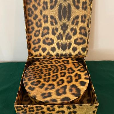 LOT 220: Three Tier Rolling Cart, Giorgio Beverly Hills Style Folding Travel Bag and Four Animal Print Storage Boxes