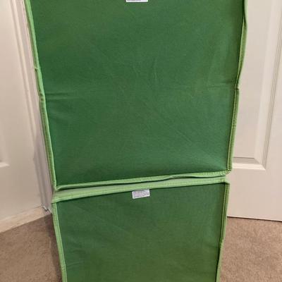 LOT 221: Three Vintage Square Cube Style Storage Containers and Circular Storage Box