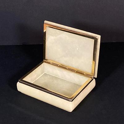 LOT 224: Satin Ruffled Top Hand Painted Fenton Vase and Floral Trinket Box