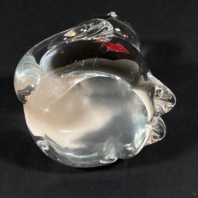 LOT 227: Collection of Crystal Figurines - Cat with Goldfish, Daum France Teddy Bear and WMF Flower