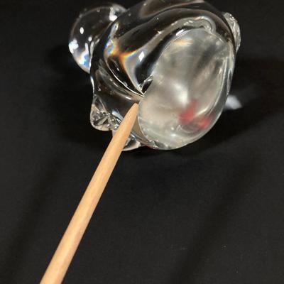 LOT 227: Collection of Crystal Figurines - Cat with Goldfish, Daum France Teddy Bear and WMF Flower