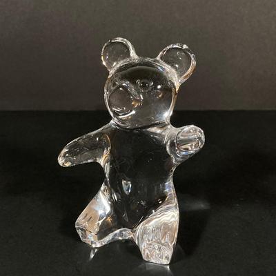LOT 227: Collection of Crystal Figurines - Cat with Goldfish, Daum France Teddy Bear and WMF Flower