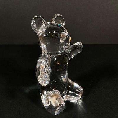 LOT 227: Collection of Crystal Figurines - Cat with Goldfish, Daum France Teddy Bear and WMF Flower