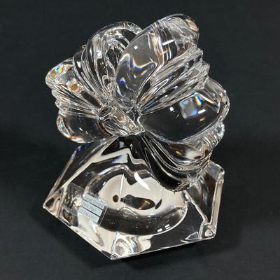 LOT 227: Collection of Crystal Figurines - Cat with Goldfish, Daum France Teddy Bear and WMF Flower