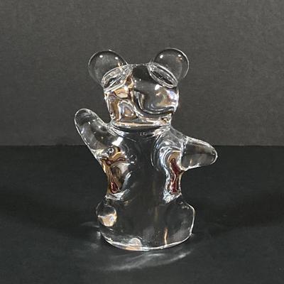 LOT 227: Collection of Crystal Figurines - Cat with Goldfish, Daum France Teddy Bear and WMF Flower