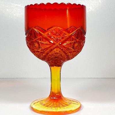 LOT 228: Orange / Yellow Cut Glass Bowl, Orange Duck and Amber Bunny Rabbit Figurines