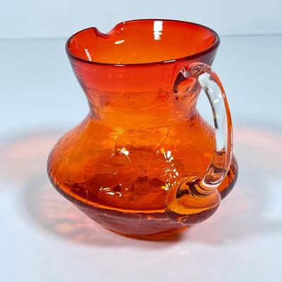 LOT 229: Fairy Lamp with Two Bottom Pieces and Crackle Glass Miniature Pitcher