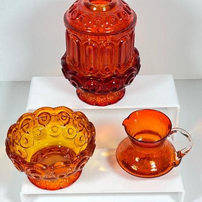 LOT 229: Fairy Lamp with Two Bottom Pieces and Crackle Glass Miniature Pitcher