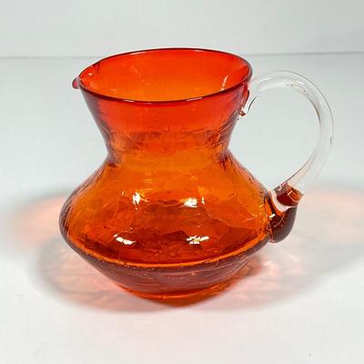 LOT 229: Fairy Lamp with Two Bottom Pieces and Crackle Glass Miniature Pitcher