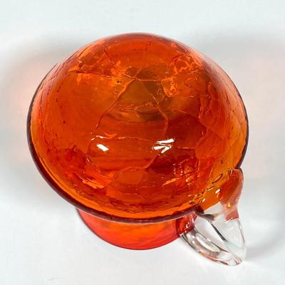 LOT 229: Fairy Lamp with Two Bottom Pieces and Crackle Glass Miniature Pitcher