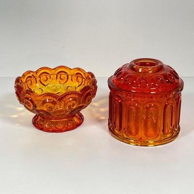 LOT 229: Fairy Lamp with Two Bottom Pieces and Crackle Glass Miniature Pitcher