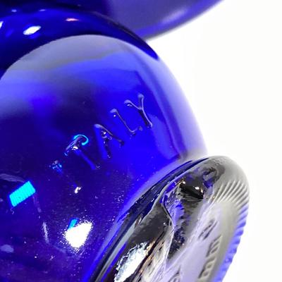 LOT 234: Decorative Collection - Cobalt Blue Bottles (Italy Acqua della Madonna), Calla Lily Candle Holders, Glass Coasters and More