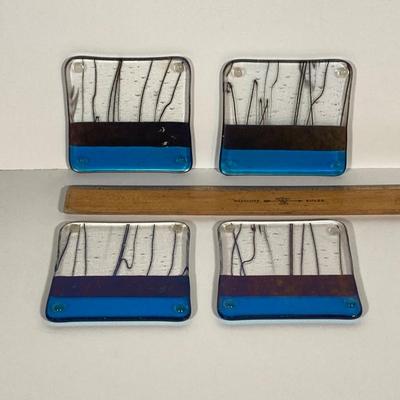 LOT 234: Decorative Collection - Cobalt Blue Bottles (Italy Acqua della Madonna), Calla Lily Candle Holders, Glass Coasters and More