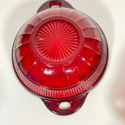 LOT 235: Blue and Red Glass Decorative Collection