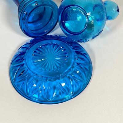 LOT 235: Blue and Red Glass Decorative Collection