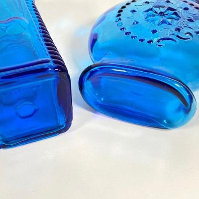 LOT 237: Collection of Amazing Blue Glass Vases