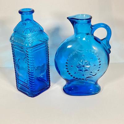 LOT 237: Collection of Amazing Blue Glass Vases