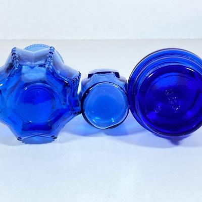 LOT 237: Collection of Amazing Blue Glass Vases