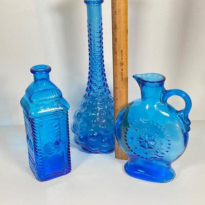 LOT 237: Collection of Amazing Blue Glass Vases