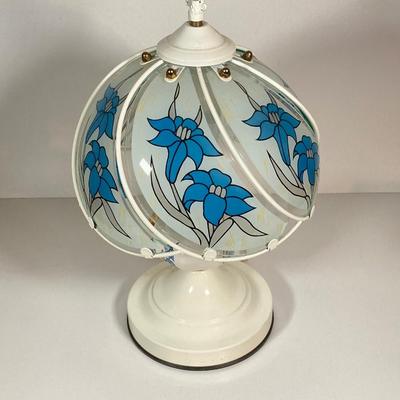 LOT 238: Blue and White Collection - Cross Stitch Wall Hanging, Table Lamp, Classic J&G Meakin England Scandia Plates / Bowls and...