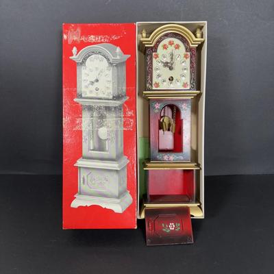 LOT 242: Miniature Made in Germany Clocks & Miniature Made in West Germany Grand Father Clock - Untested