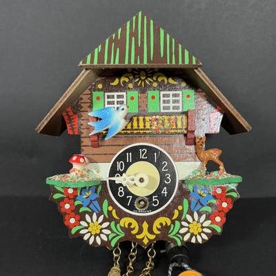 LOT 242: Miniature Made in Germany Clocks & Miniature Made in West Germany Grand Father Clock - Untested