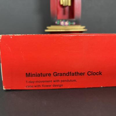 LOT 242: Miniature Made in Germany Clocks & Miniature Made in West Germany Grand Father Clock - Untested