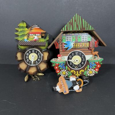 LOT 242: Miniature Made in Germany Clocks & Miniature Made in West Germany Grand Father Clock - Untested