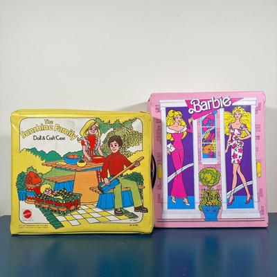 LOT 248: Vintage The Sunshine Family Doll & Craft Case w/ Barbie Fashion & Doll Carry Case