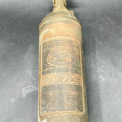 Vintage Brass Pyrene Pump Fire Extinguisher 1 Pint Automobile