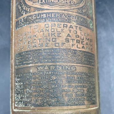 Vintage Brass Pyrene Pump Fire Extinguisher 1 Pint Automobile