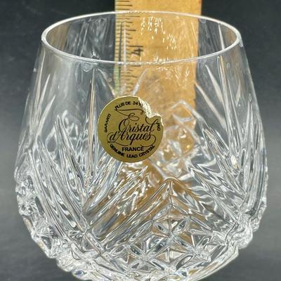 Set of 9 France Crystal d'Arques Brandy Glasses