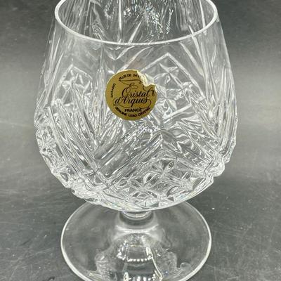 Set of 9 France Crystal d'Arques Brandy Glasses