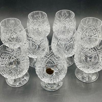 Set of 9 France Crystal d'Arques Brandy Glasses