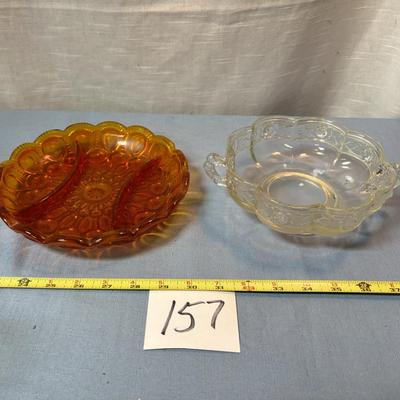 Vintage Amberina Moon Dish and More