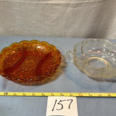 Vintage Amberina Moon Dish and More