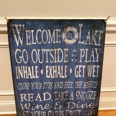 Lake Sign and Vase Decor
