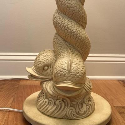 Vintage Koi Fish Statement Floor Lamp