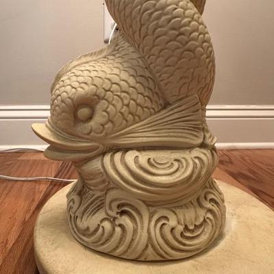 Vintage Koi Fish Statement Floor Lamp