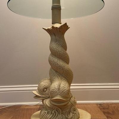 Vintage Koi Fish Statement Floor Lamp