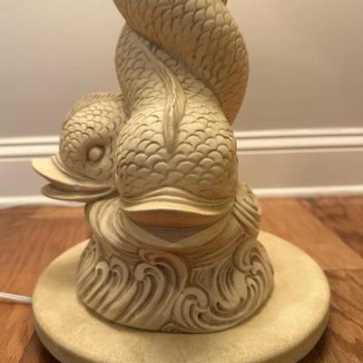 Vintage Koi Fish Statement Floor Lamp