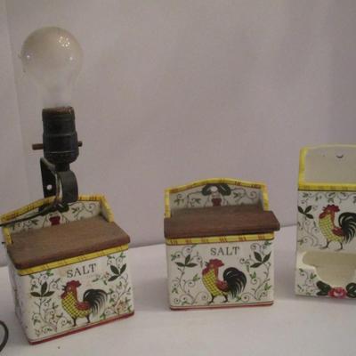 Ceramic Salt Box Match Holder Basket Tea Pot & Lamp