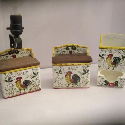 Ceramic Salt Box Match Holder Basket Tea Pot & Lamp