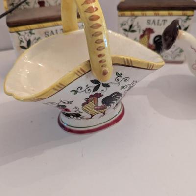 Ceramic Salt Box Match Holder Basket Tea Pot & Lamp